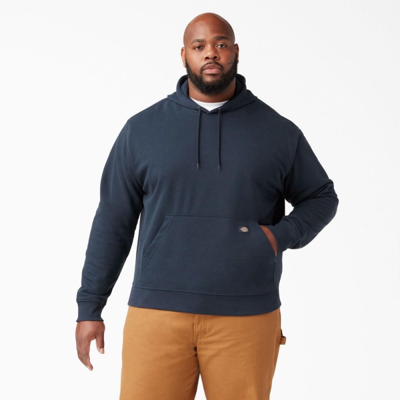 Navy Men's Dickies Midweight Fleece Hoodie | ESQ475082