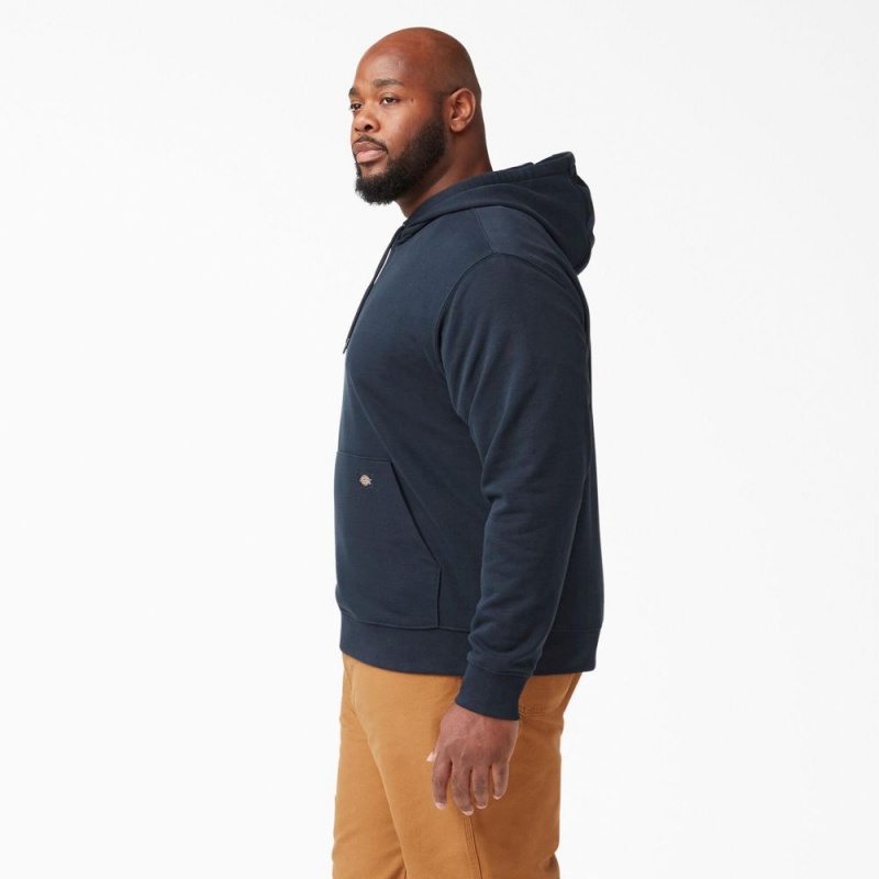 Navy Men's Dickies Midweight Fleece Hoodie | ESQ475082