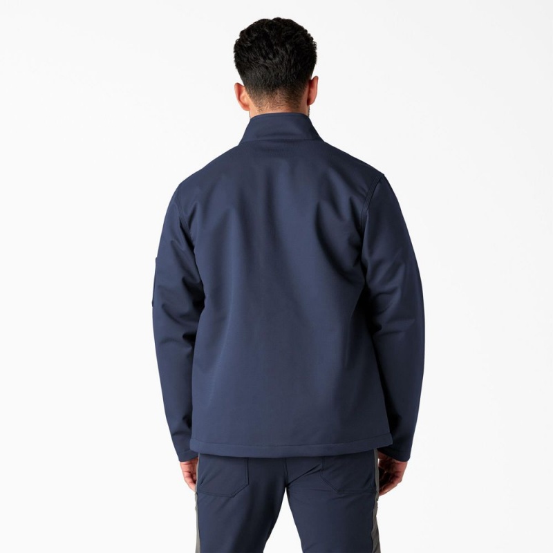 Navy Men's Dickies Ripstop Softshell Jacket | IUR013854