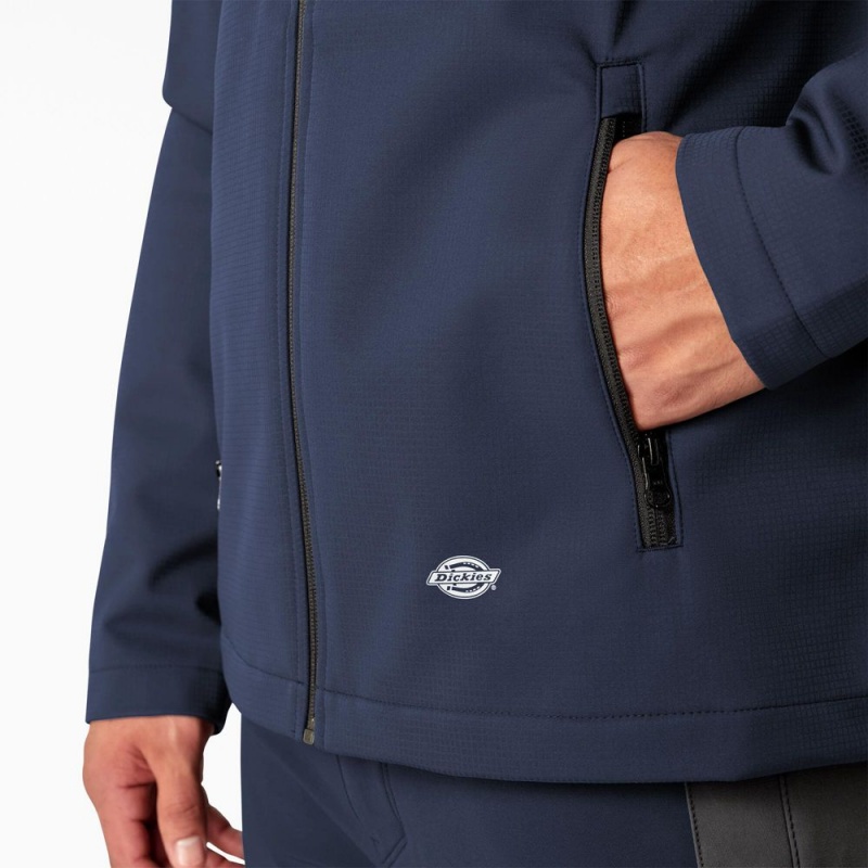 Navy Men's Dickies Ripstop Softshell Jacket | IUR013854