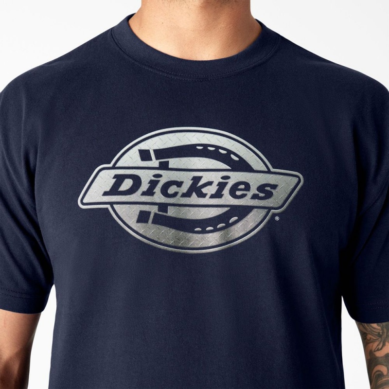 Navy Men's Dickies Short Sleeve Logo Graphic T-Shirt | SOX076953