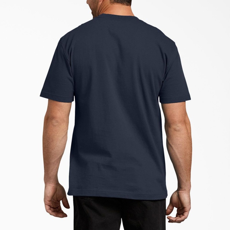 Navy Men's Dickies Short Sleeve T-Shirt | YOD621845