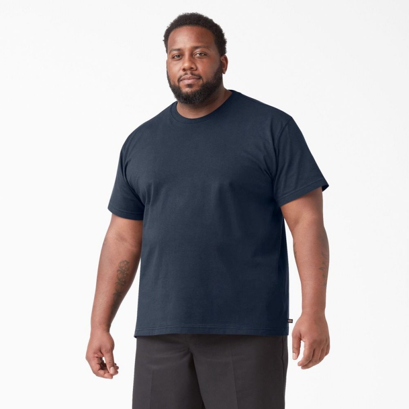 Navy Men's Dickies Short Sleeve T-Shirt | YOD621845