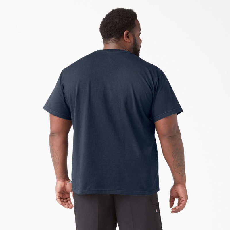 Navy Men's Dickies Short Sleeve T-Shirt | YOD621845