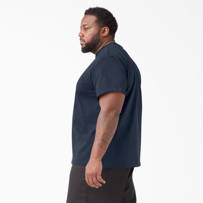 Navy Men's Dickies Short Sleeve T-Shirt | YOD621845