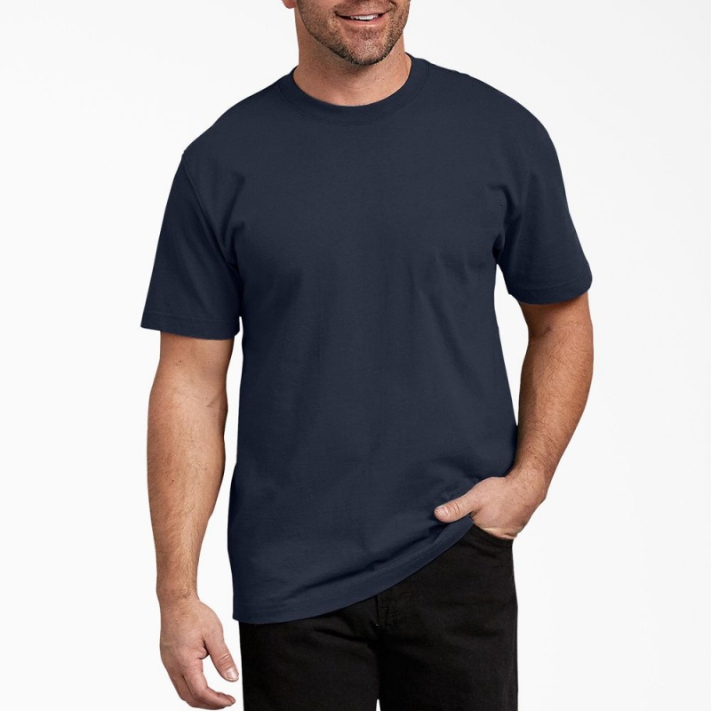 Navy Men\'s Dickies Short Sleeve T-Shirt | YOD621845