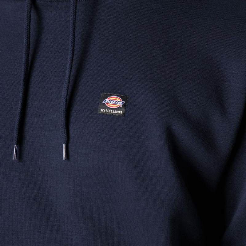 Navy Men's Dickies Skateboarding Chest Logo Hoodie | PIU564981