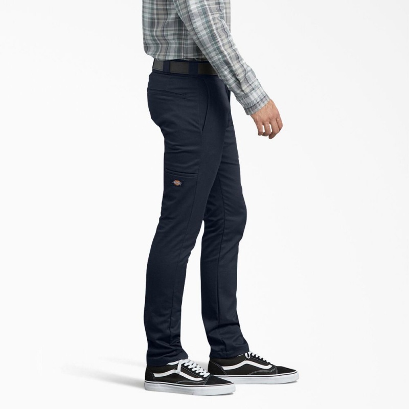 Navy Men's Dickies Skinny Fit Work Pants | GIK102475