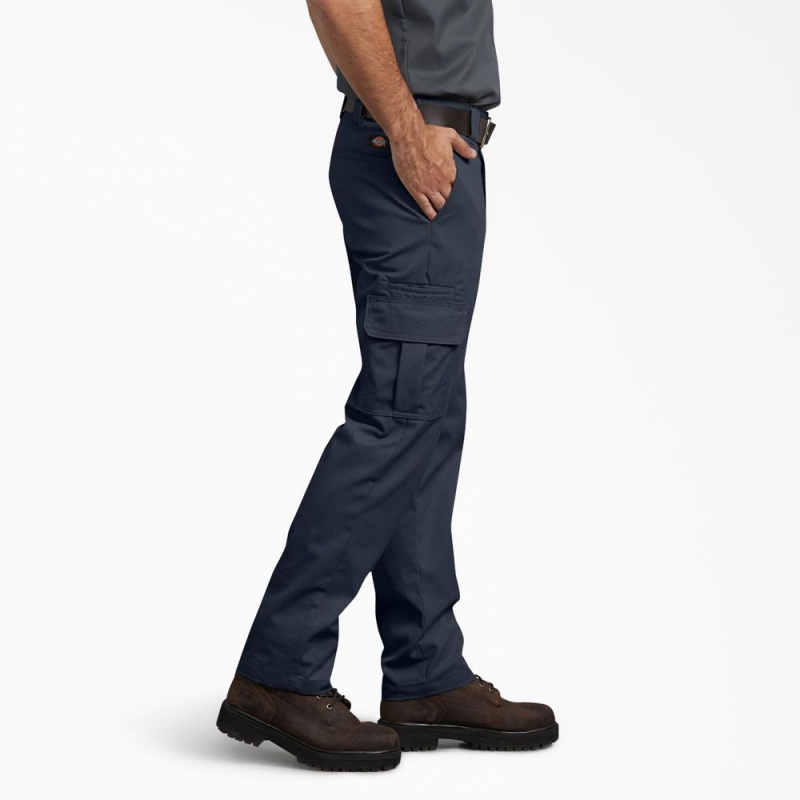 Navy Men's Dickies Slim Fit Cargo Pants | VNH698431