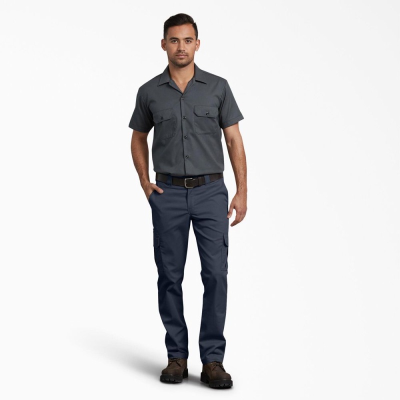 Navy Men's Dickies Slim Fit Cargo Pants | VNH698431