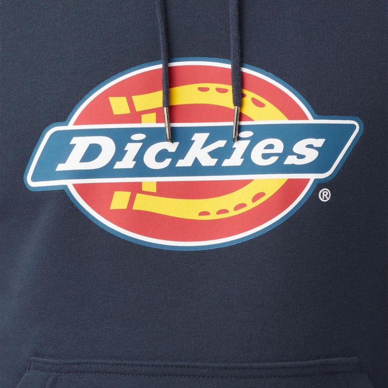 Navy Men's Dickies Water Repellent Logo Hoodie | BSA068157