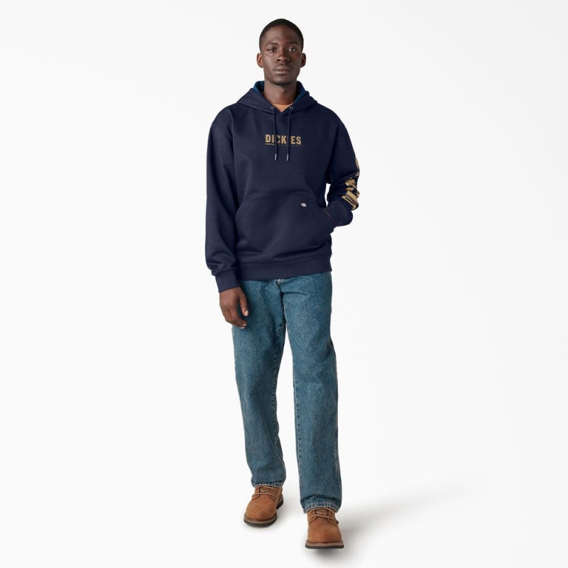 Navy Men's Dickies Water Repellent Workwear Graphic Hoodie | NBX790264