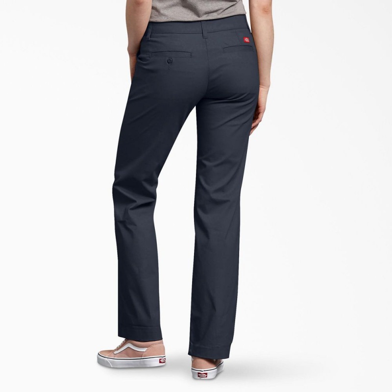 Navy Women's Dickies FLEX Relaxed Fit Pants | IRK378295