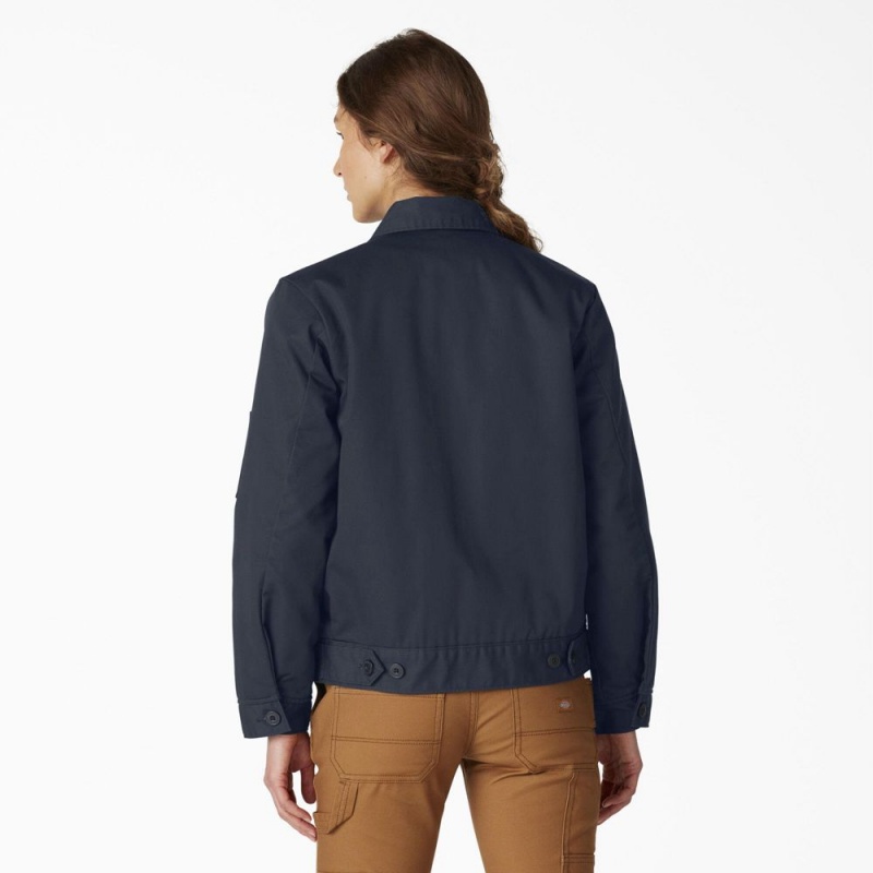 Navy Women's Dickies Insulated Eisenhower Jacket | VMJ723168