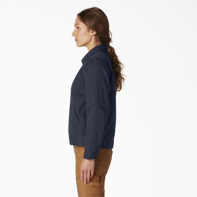 Navy Women's Dickies Insulated Eisenhower Jacket | VMJ723168