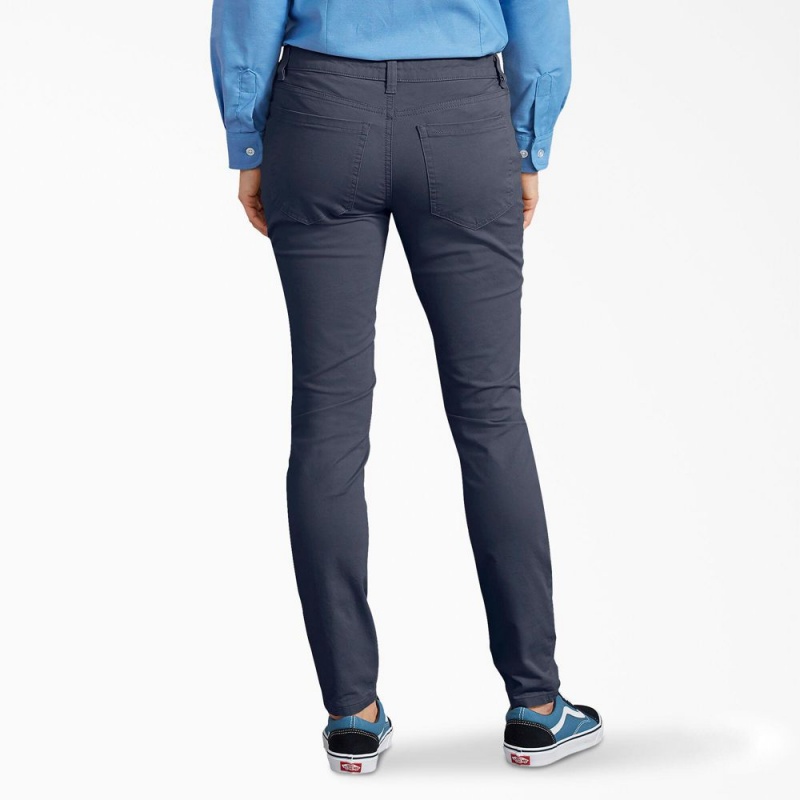 Navy Women's Dickies Perfect Shape Skinny Fit Pants | PEX315987