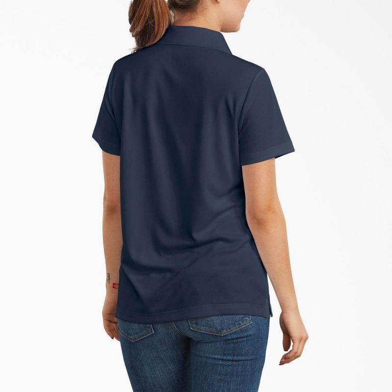 Navy Women's Dickies Performance Polo Shirt | XUY965084