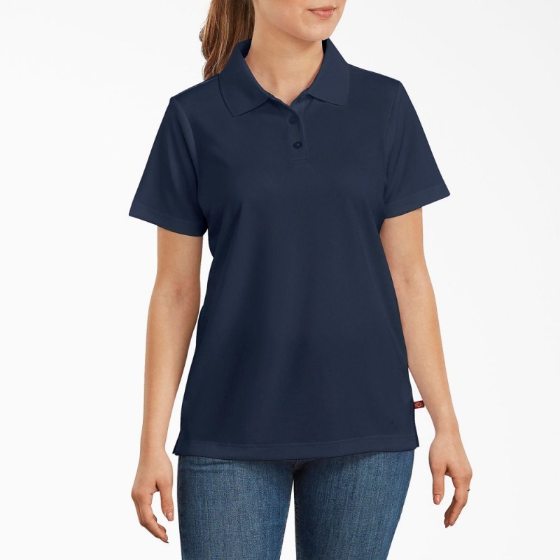 Navy Women\'s Dickies Performance Polo Shirt | XUY965084