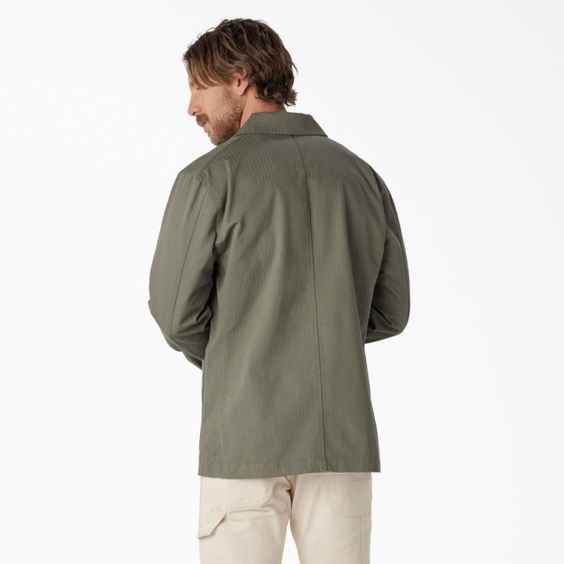 Olive Men's Dickies 1922 Herringbone Jacket | HYX170538