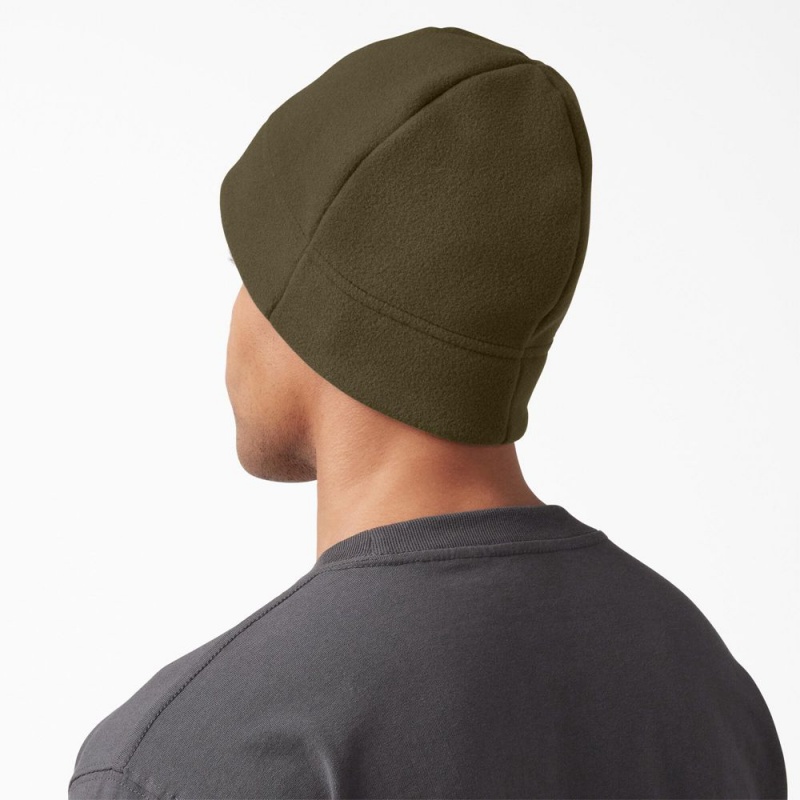 Olive Men's Dickies Fleece Beanie | PHX841670