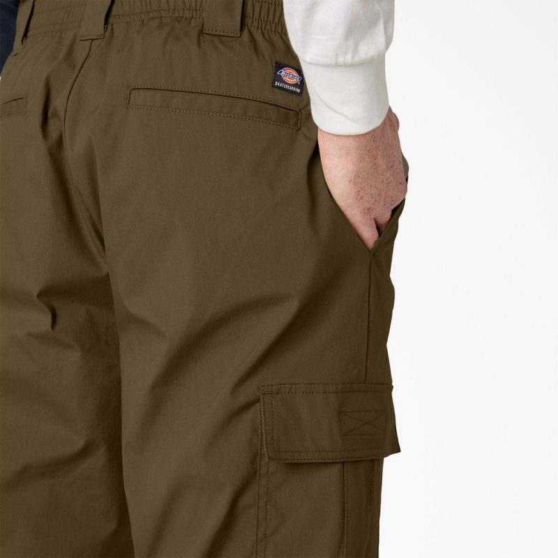 Olive Men's Dickies Skateboarding Loose Fit Cargo Pants | XYO675812