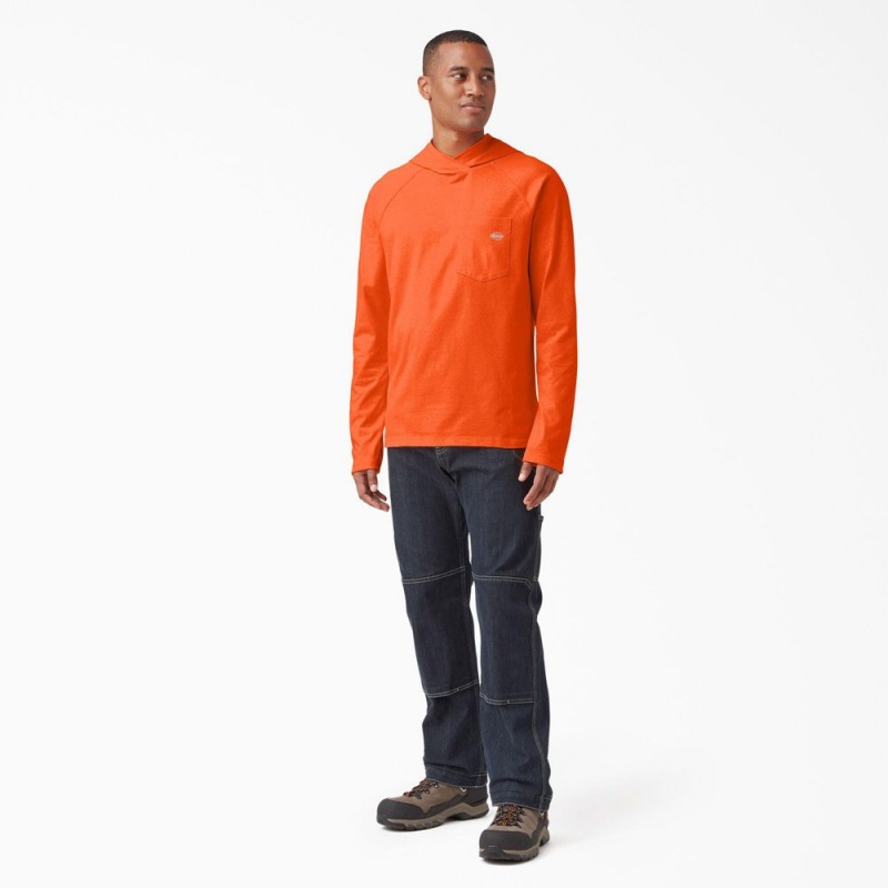 Orange Men's Dickies Cooling Performance Sun Hoodie | CTH065142