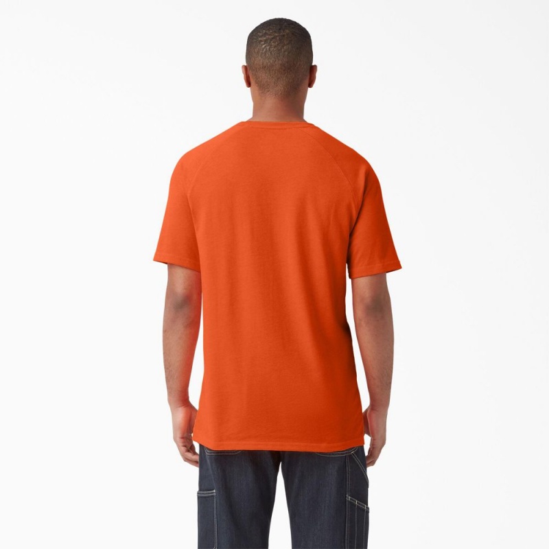 Orange Men's Dickies Cooling Short Sleeve Pocket T-Shirt | AXL369804