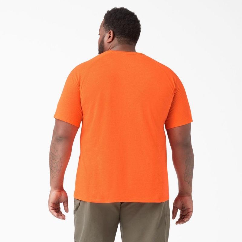 Orange Men's Dickies Cooling Short Sleeve Pocket T-Shirt | AXL369804