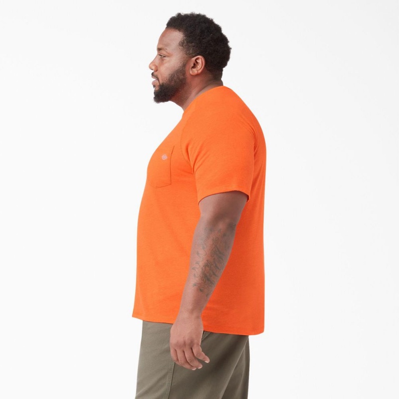 Orange Men's Dickies Cooling Short Sleeve Pocket T-Shirt | AXL369804