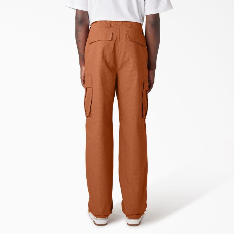 Orange Men's Dickies Eagle Bend Relaxed Fit Double Knee Cargo Pants | LWF482073