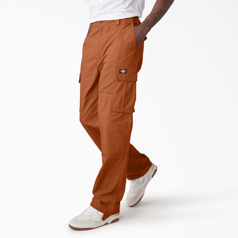 Orange Men's Dickies Eagle Bend Relaxed Fit Double Knee Cargo Pants | LWF482073