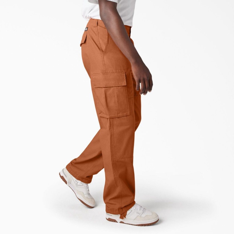 Orange Men's Dickies Eagle Bend Relaxed Fit Double Knee Cargo Pants | LWF482073