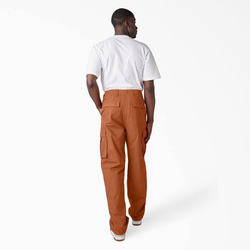 Orange Men's Dickies Eagle Bend Relaxed Fit Double Knee Cargo Pants | LWF482073