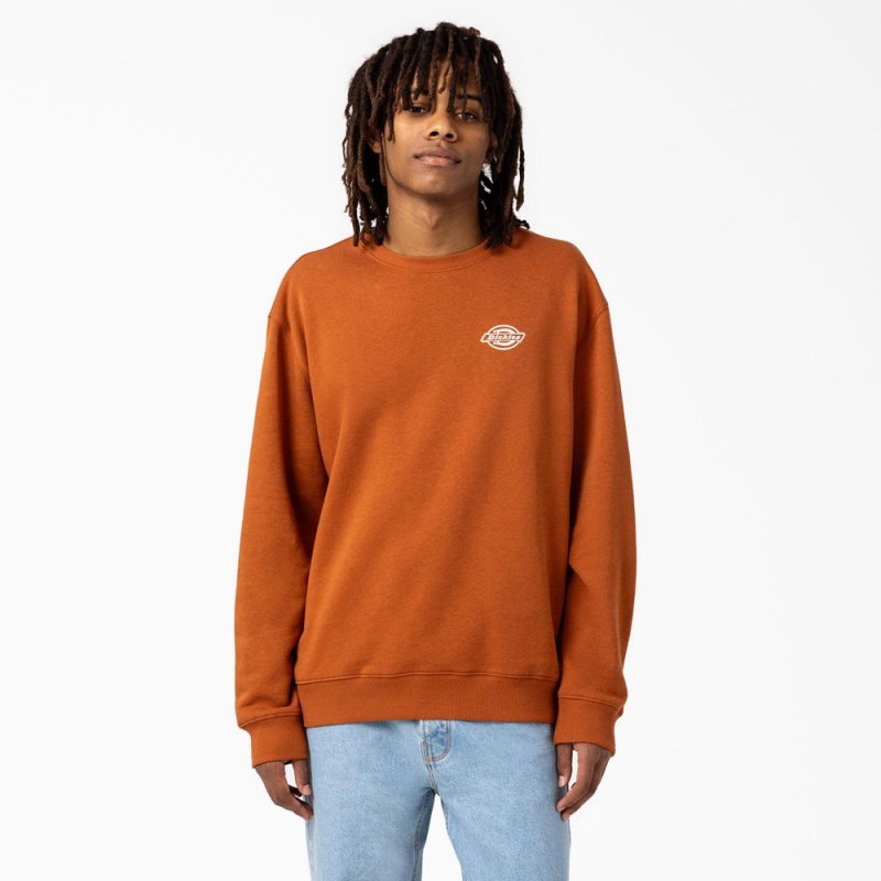 Orange Men's Dickies Holtville Sweatshirt | HIR120457