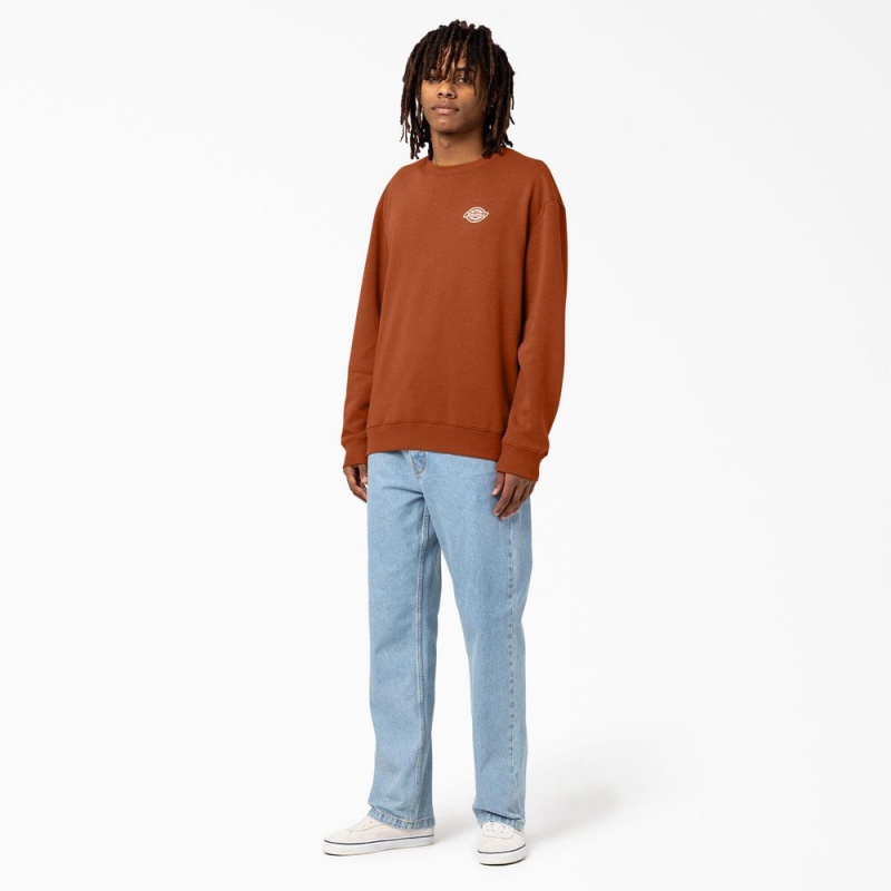 Orange Men's Dickies Holtville Sweatshirt | HIR120457