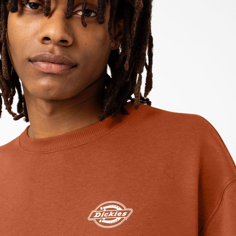 Orange Men's Dickies Holtville Sweatshirt | HIR120457