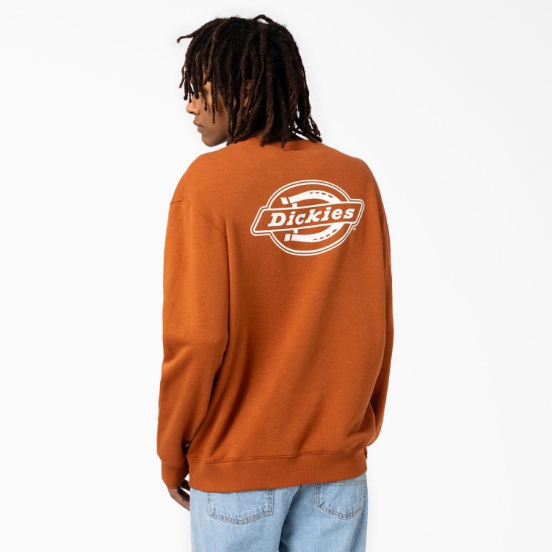 Orange Men\'s Dickies Holtville Sweatshirt | HIR120457