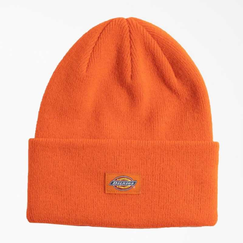 Orange Men\'s Dickies Neon Cuffed Beanie | WXK329405