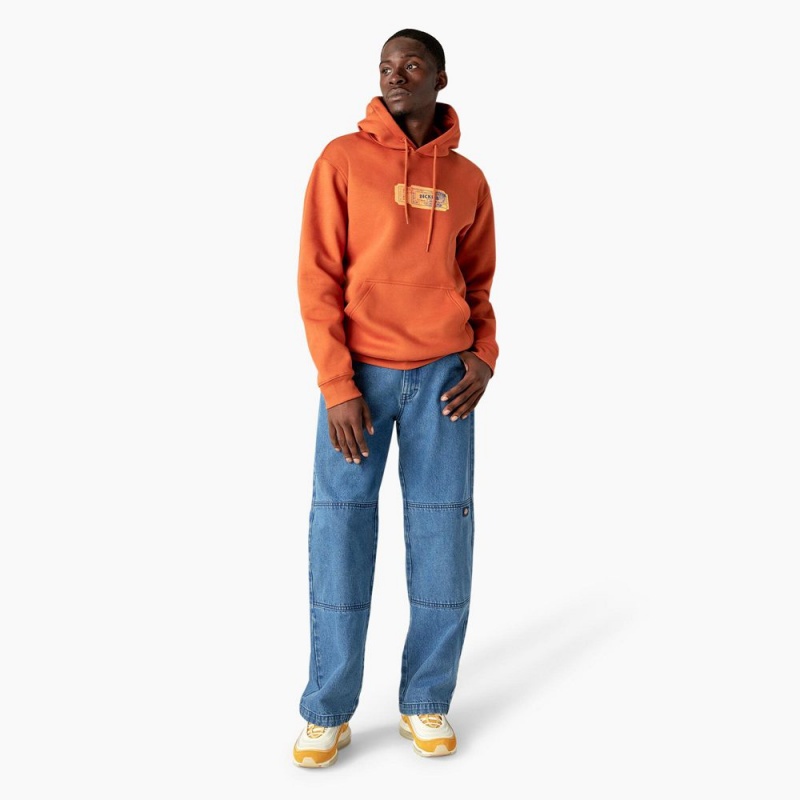 Orange Men's Dickies Paxico Graphic Hoodie | TBG204189