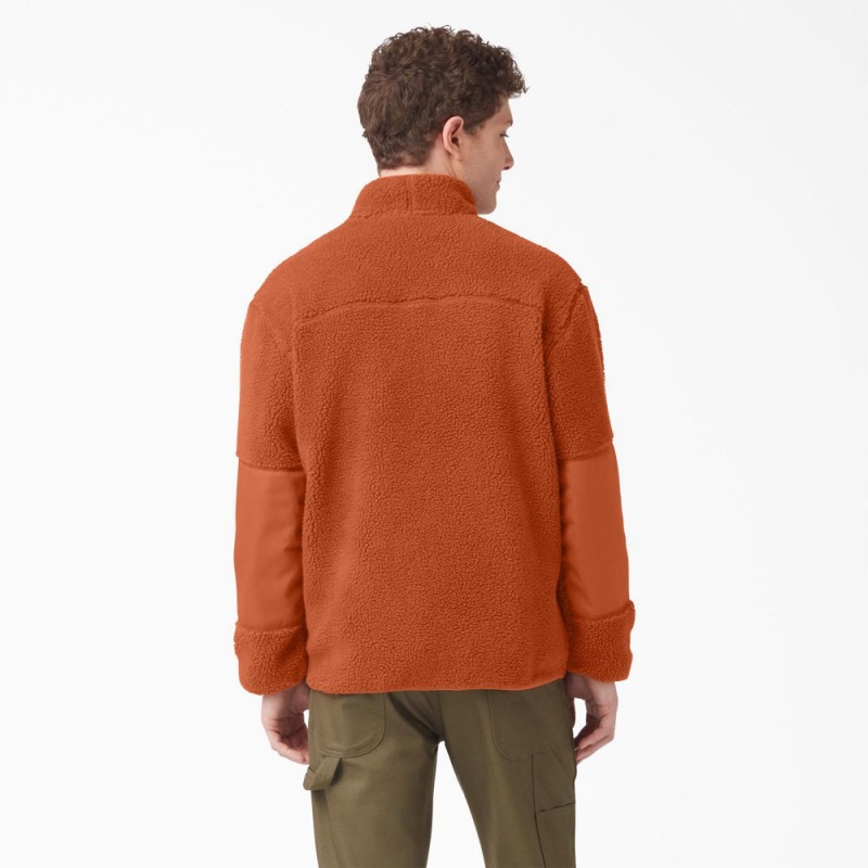 Orange Men's Dickies Red Chute Fleece Jacket | EBW703145