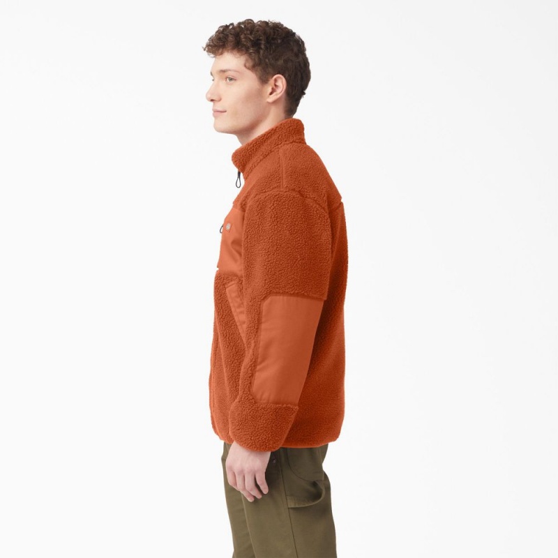 Orange Men's Dickies Red Chute Fleece Jacket | EBW703145