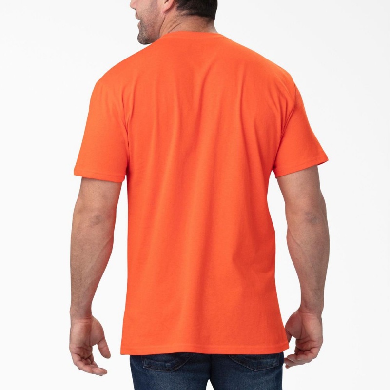 Orange Men's Dickies Short Sleeve Relaxed Fit Graphic T-Shirt | SZU605813