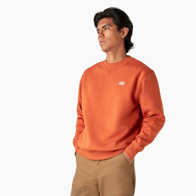 Orange Men's Dickies Summerdale Sweatshirt | QZI916835