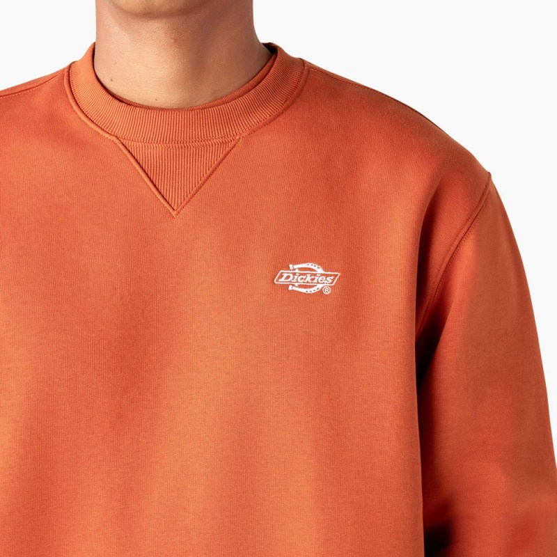 Orange Men's Dickies Summerdale Sweatshirt | QZI916835