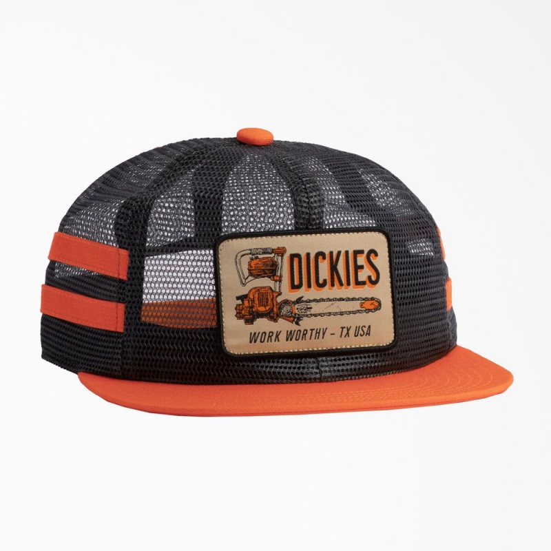 Orange Men\'s Dickies Work Worthy Mesh Trucker Hat | YXW914750