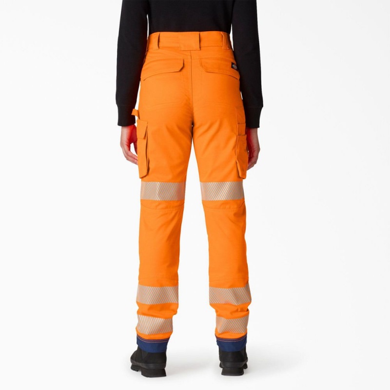 Orange Women's Dickies Hi Vis High Rise Pants | QZP946821