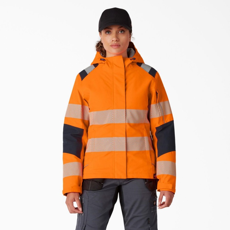 Orange Women\'s Dickies Hi Vis Insulated Performance Jacket | RLM267983