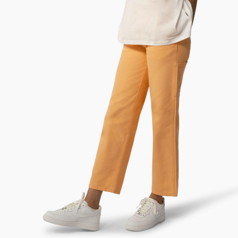 Orange Women's Dickies Regular Fit Duck Pants | YFO395678