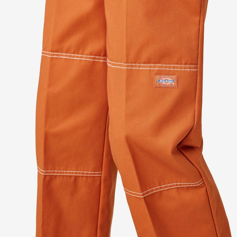 Orange Women's Dickies Relaxed Fit Double Knee Pants | EXL329074