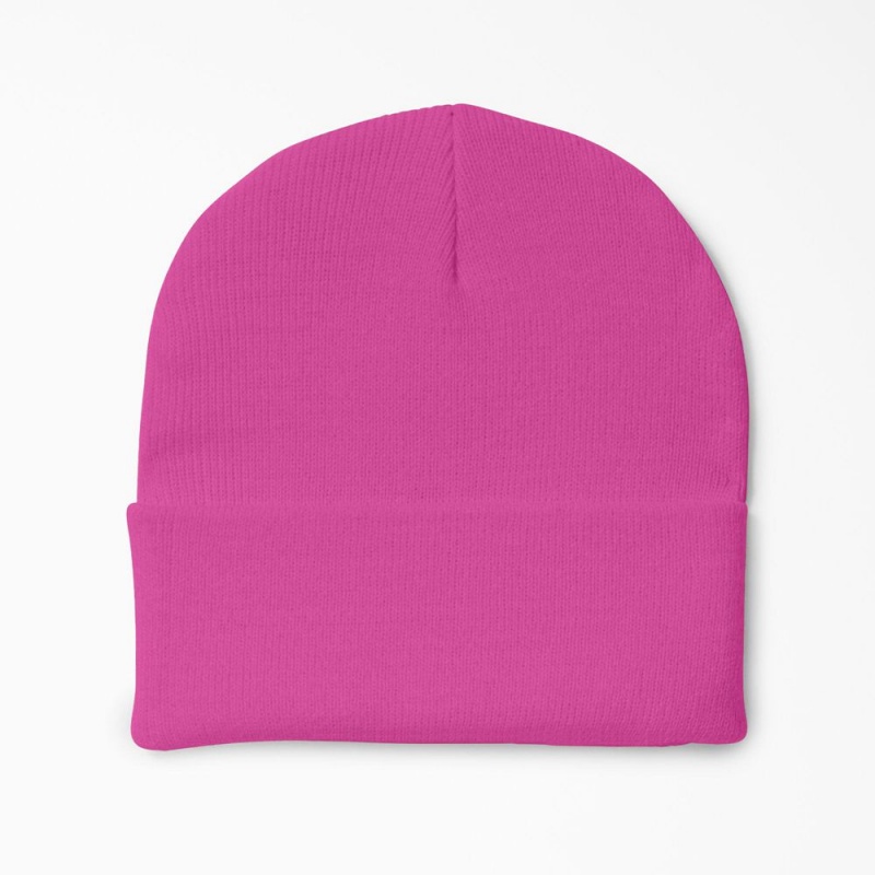 Pink Men's Dickies Cuffed Knit Beanie | SHN813705